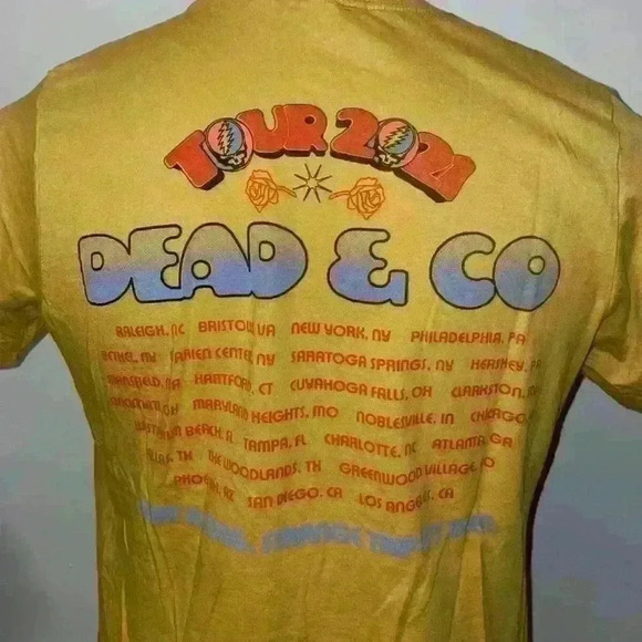 Dead & Co 2021 Tour Shirt Yellow Concert Size Medium Grateful Dead - Picture 4 of 4